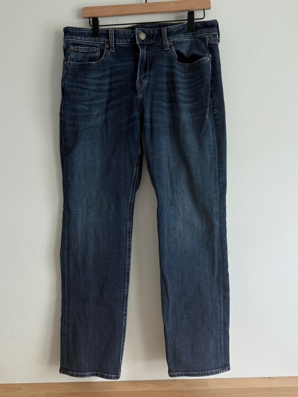 Men's Dark Blue Express Straight-Leg Jeans